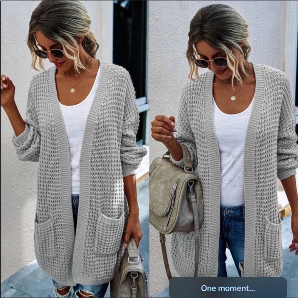 Gray Light Weight Cardigan - Picture 2 of 3